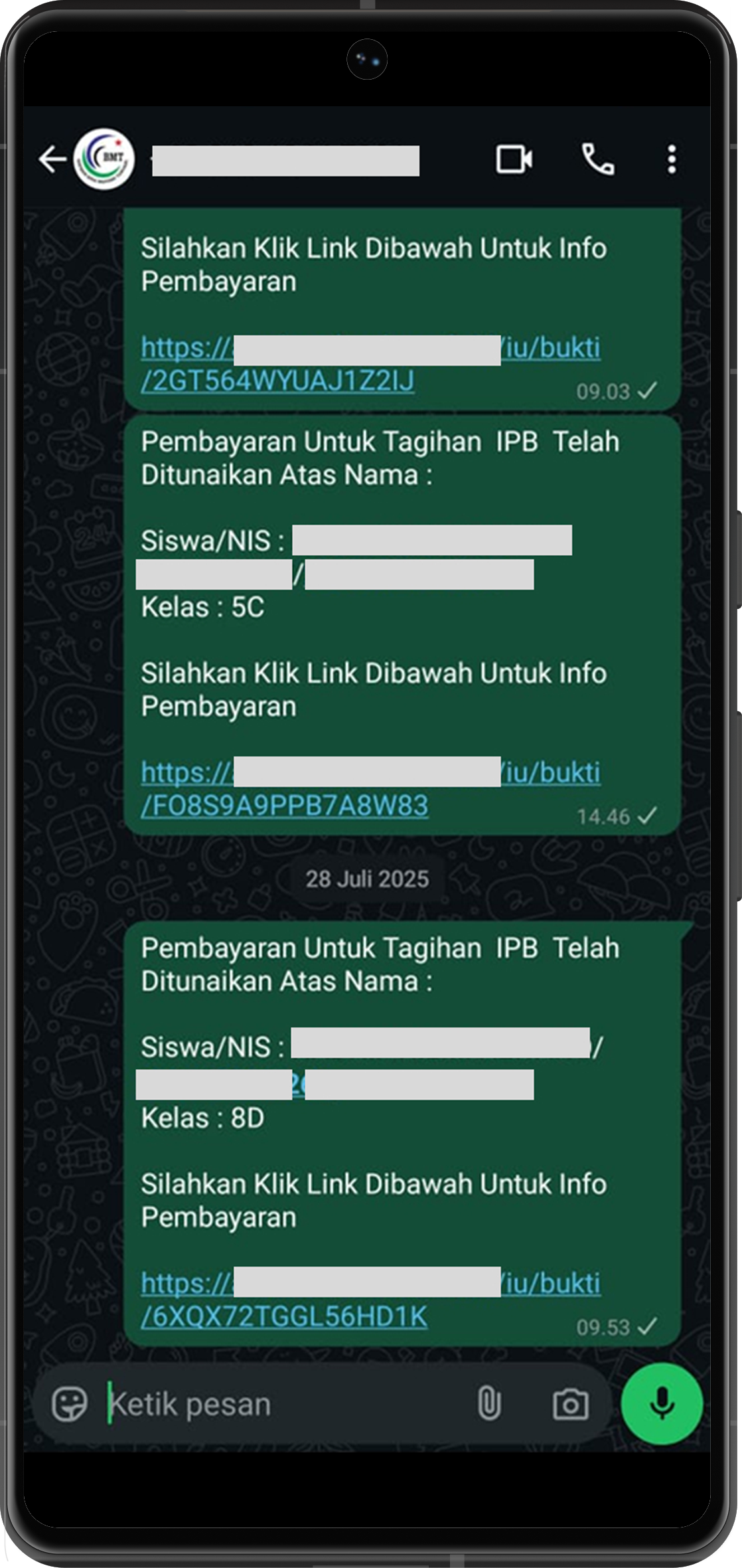 Fitur Notifikasi & Pengingat WA/Email di EDUCASH