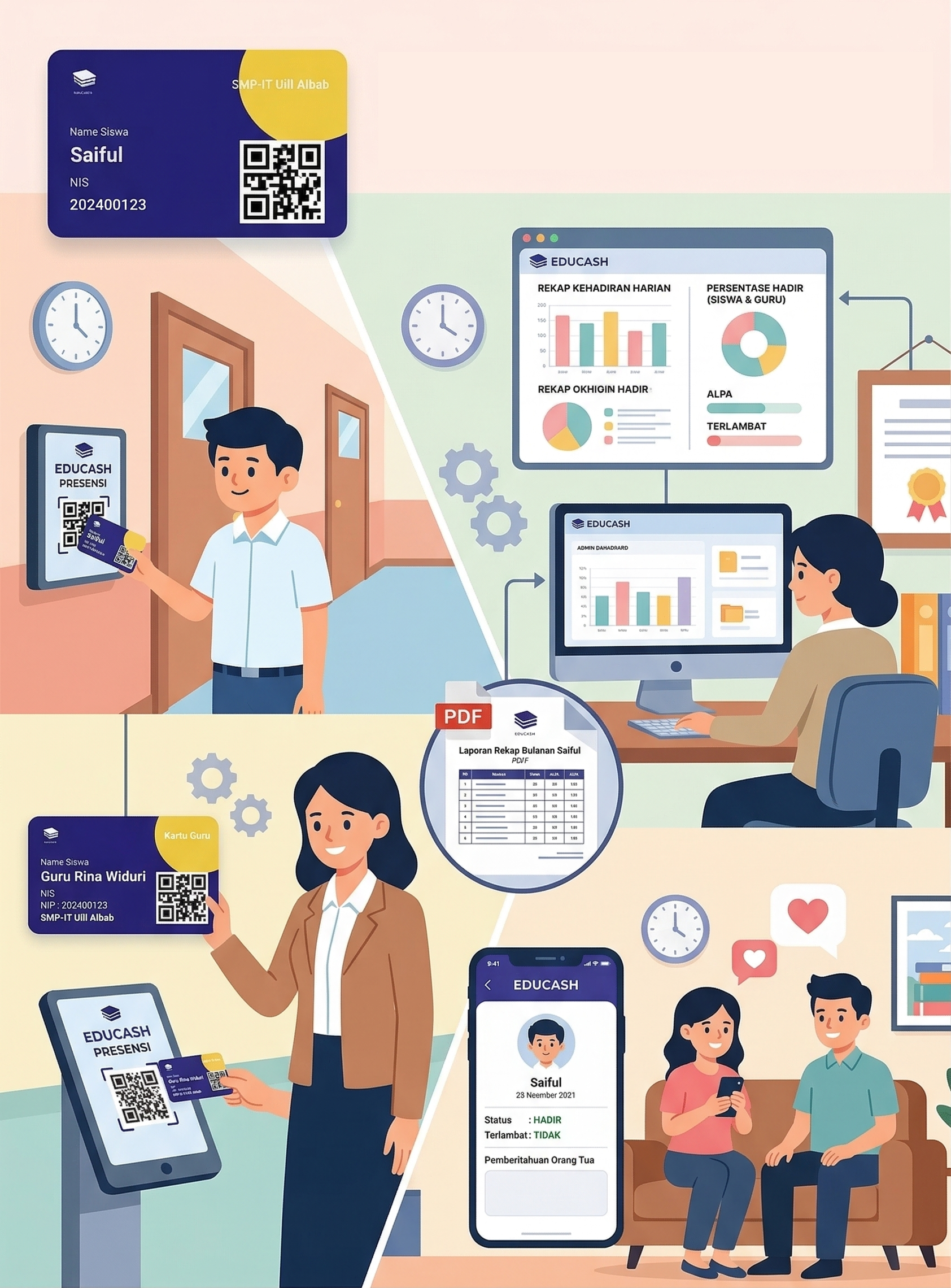 Fitur Notifikasi & Pengingat WA/Email di EDUCASH